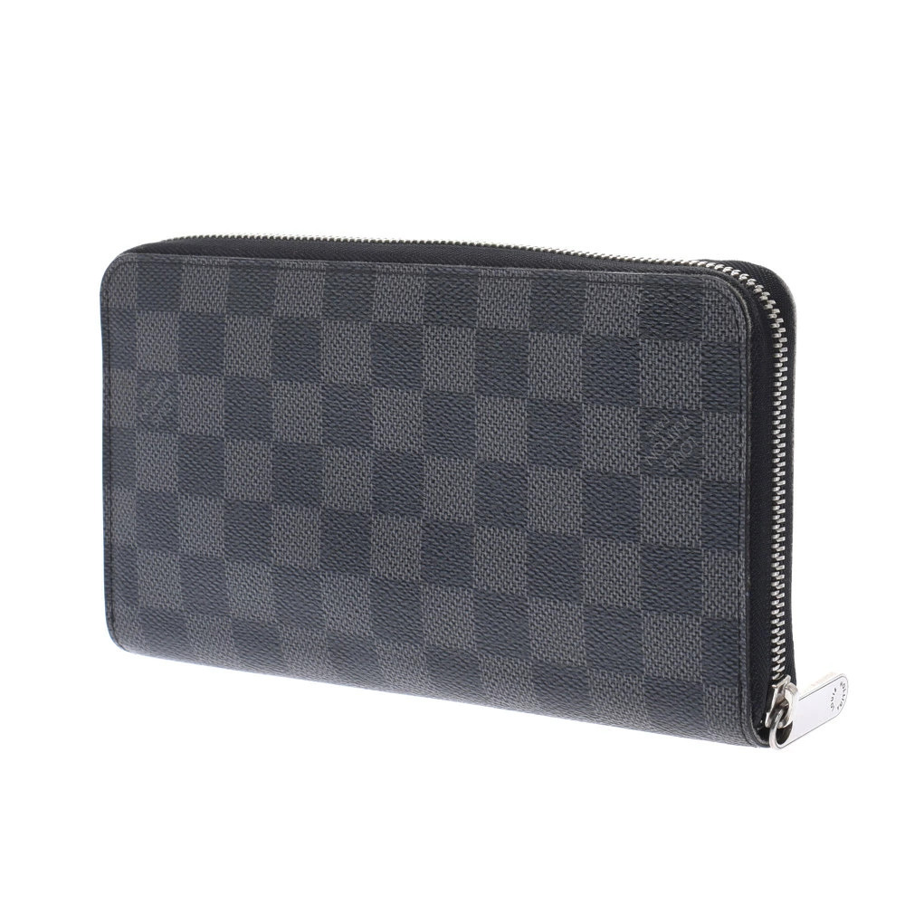 Louis Vuitton Black Graphite Zippy Organizer Long Wallet Black Gray